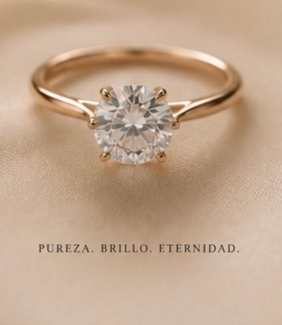 Material:en oro 14k • Estilo: Solitario clásico moderno. • Empaque: Caja beige con logo dorado. • Certificado de autenticidad