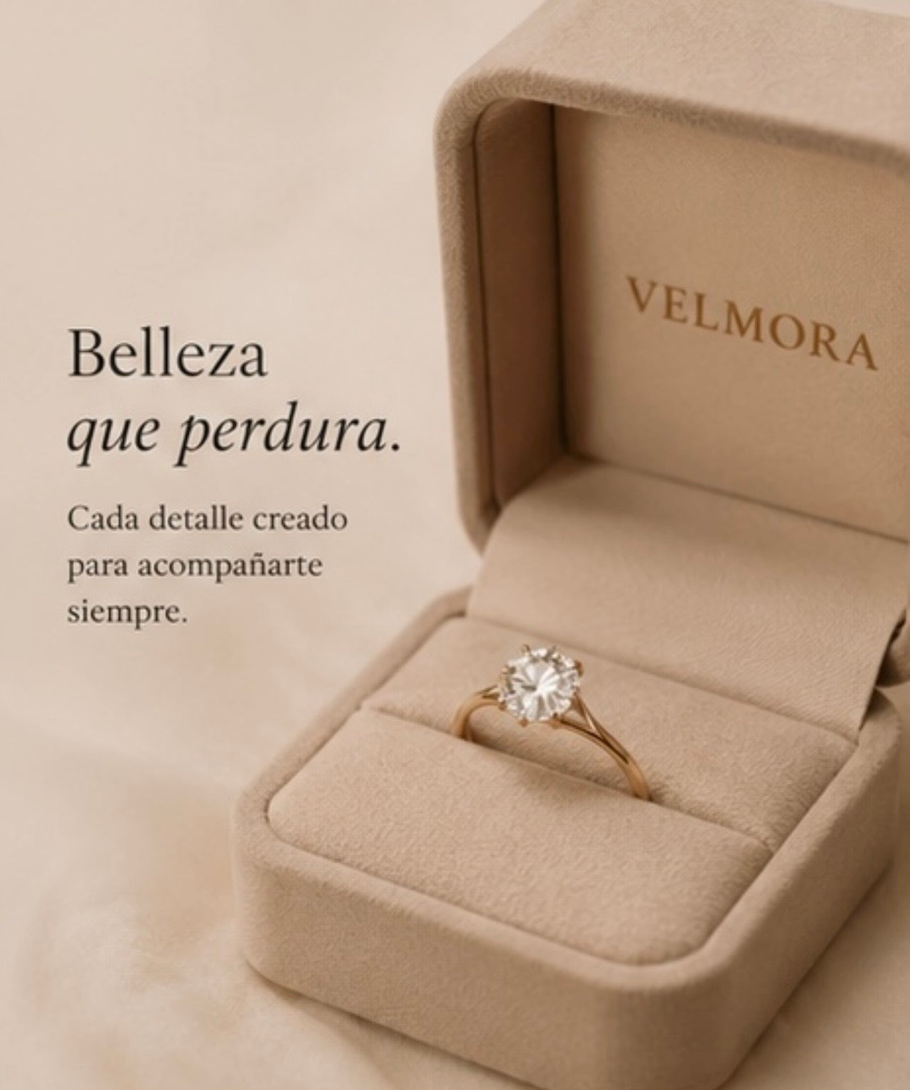 Material:en oro 14k • Estilo: Solitario clásico moderno. • Empaque: Caja beige con logo dorado. • Certificado de autenticidad