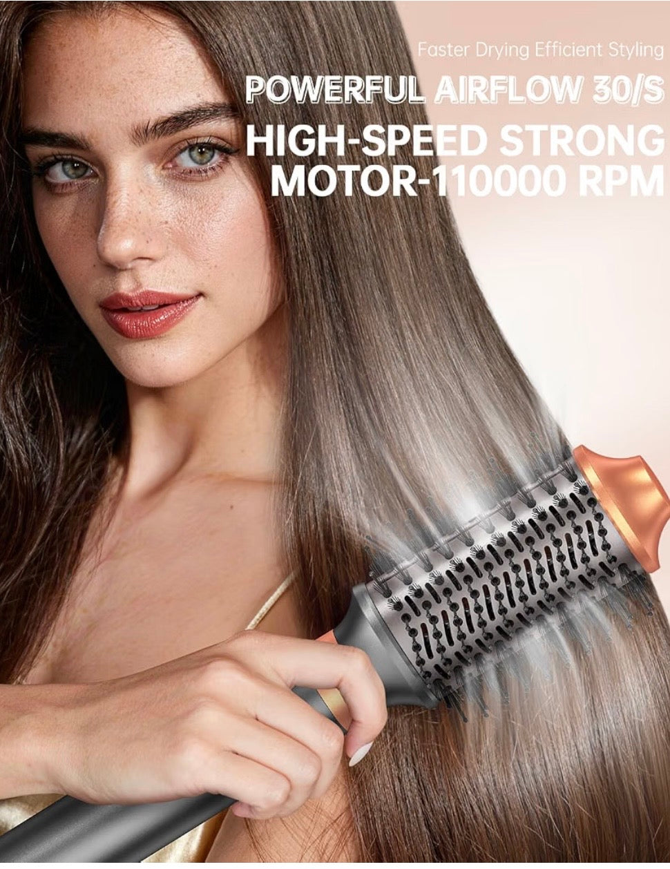 Cepillo secador de pelo, doble voltaje 7 en 1 aire caliente Auto Wrap Rizador Multi Styler
Volumizador iónico sin encrespamiento, secado rápido rizado alisado alisado, barril de cerámica ligero, tiro fresco, viaje