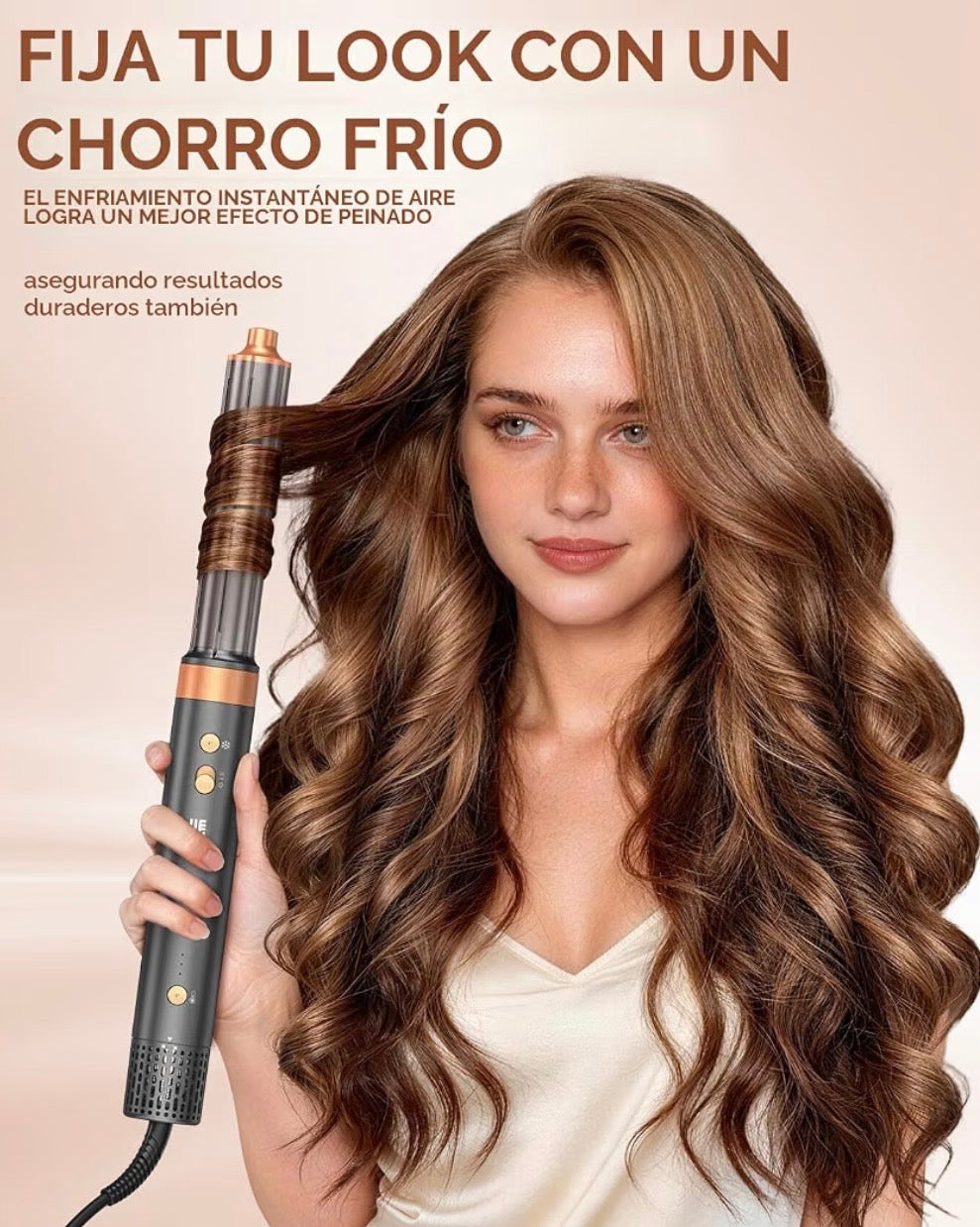 Cepillo secador de pelo, doble voltaje 7 en 1 aire caliente Auto Wrap Rizador Multi Styler
Volumizador iónico sin encrespamiento, secado rápido rizado alisado alisado, barril de cerámica ligero, tiro fresco, viaje