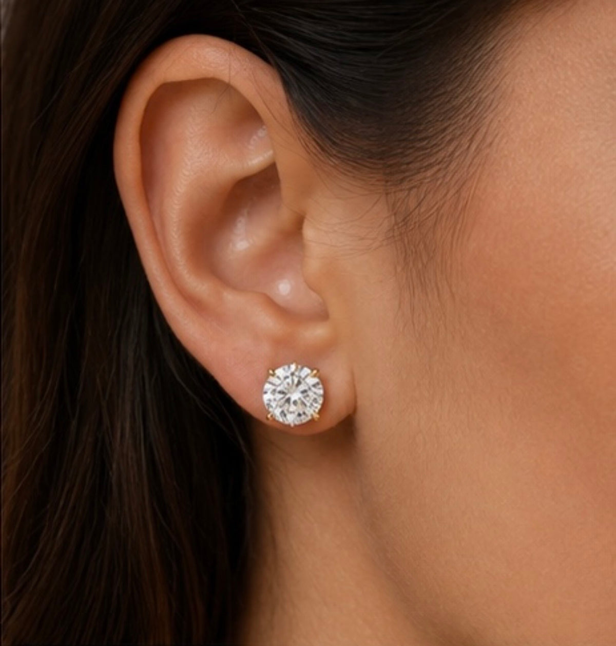 14K Gold Moissanite Earrings - 1 CT &
2 CT