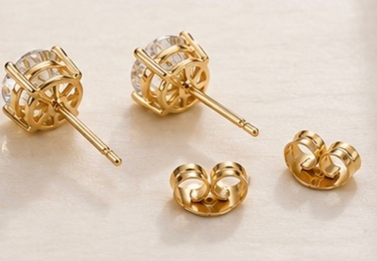 14K Gold Moissanite Earrings - 1 CT &
2 CT