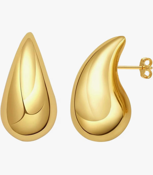 Women's 18K gold-plated 925 sterling silver teardrop earrings